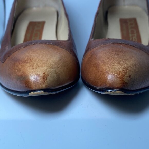 Vintage Dolcis Brown Leather Heels Size 5M With 2”  Heel Classic Casual Workwear - Picture 6 of 9